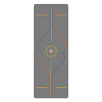 High-End Non-Slip Natural Rubber Yoga Mat with Sweat Absorption, Sound Insulation, and Shock Absorption, Features Colorful Patterns. Mat + Storage Bag + Magic Tape gray