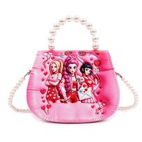 Vaikų maža piniginė Kpop stiliaus monetų dėklas Anime įkvėptas dizainas Perlinė rankenėlė Per petį nešiojama rankinė vaikams One Size pink