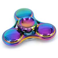 Colorful Rainbow Ufo Metal Fidget Spinner | Edc Handheld Finger Toy For Focus & Anxiety Relief | Portable Desk Spinning Top Gift blue