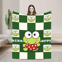 Keroppis Plush Blanket Child Cute Frog Flannel Throw Blanket For Bedroom Super Warm Design Quality Bedspread Birthday Gift 75x90cm white