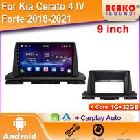 Skirta Kia Cerato 4 IV Forte 2018–2021 Android Car Radio Multimedia Wireless Carplay Stereo GPS 4G galvos bloko ekrano konsolei 4 core 1GB+32GB carplay black