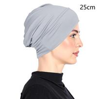 Vienos spalvos turbanas Etninio stiliaus Elastinga juosta Skara galvai Moterims Mergaitėms Kepurė-turbanas Skara galvai Plaukų aksesuarai gray