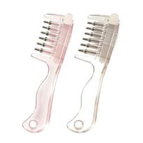Galvos odos skysčio aplikatorius šukos Unisex Plaukų esencijos masažo šukos Mini nešiojama galvos aplikatorius Plaukų priežiūros šukos namams ir kelionėms 2Pcs：Pink+Transparent