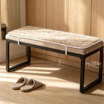 Cross-Border Long Seat Cushion for Bench or Piano Stool - Soft, Padded, and Strip-Shaped 30x100 cm white