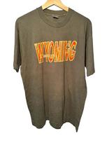 Vintage Wyoming Camp T-Shirt Size L Green Single Stitch Cross Graphic Unisex T-Shirt S gray