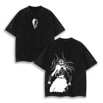 Washed Oversized Bleach Anime Graphic T Shirt Women Men Ichigo Kurosaki Bankai Hollow Bleach T-Shirt Female Male Clothing Tees XL black