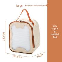 304 Stainless Steel Leakproof Bento Box: Double Layer, Microwave Safe, Heat Preservation, Multi-Compartment Lunch Box beige