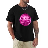 Pink Vintage Sparkling Disco Ball T-Shirt Holiday All Match T-Shirt S black