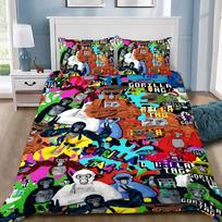 New Game Gorilla Tag Bedding Set Boys Girls Single Twin Queen Full Size Duvet Cover Pillowcase Bed Adult Bedroom Home Textiles US Twin(173x218cm) black