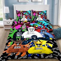New Game Gorilla Tag Bedding Set Boys Girls Single Twin Queen Full Size Duvet Cover Pillowcase Bed Adult Bedroom Home Textiles US Twin(173x218cm)