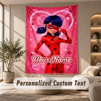 Miraculous Ladybug Tapestry, Personalized Custom Text, Wall Hanging Tapestry For Living Room Home Wall Decor 150cmx200cm