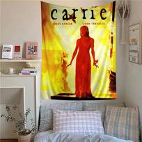 Horror Movie Carrie Tapestry Anime Tapestry Hanging Tarot Hippie Wall Rugs Dorm Wall Hanging Sheets Hanging Bohemian Tapestry 100X70CM yellow