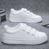 New little white shoes Velcro sports versatile casual board shoes men's shoes 39 balta
