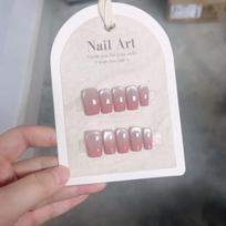 10Pcs Handmade Cat Eye Glitter Press On Nails Reusable Ballerina Coffin Shape Full Cover Artificial Manicure Wearable False Nails white