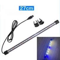 17-47cm Akvariumo LED apšvietimas Panardinamas nuotaikos šviestuvas USB Vandeniui atsparus Žuvų rezervuaro Dekoratyvinis Augalų auginimo šviesos Priedai White Blue 27cm