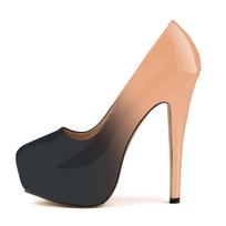 LOSLANDIFEN Moteriški aukštakulniai siurblys, 14 cm, apvalūs stiletai Talon Femme Sexy Ladies Raudoni vestuviniai batai Juodi platforminiai aukštakulniai batai 37 kūno spalva