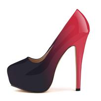 LOSLANDIFEN Moteriški aukštakulniai siurblys, 14 cm, apvalūs stiletai Talon Femme Sexy Ladies Raudoni vestuviniai batai Juodi platforminiai aukštakulniai batai 42 raudona