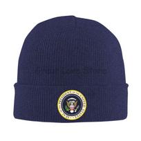 Seal of The President of The United States Beanie Hats Unisex Bonnet Hats Outdoor Knit Hat Autumn Winter Warm Head Wrap Caps blue