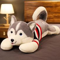 100-150cm Giant Husky Shiba Inu Plush Toy Stuffed Animal Dog Soft Sleeping Pillow Lovely Gift for Kids Girls Elegant Present 100cm gray