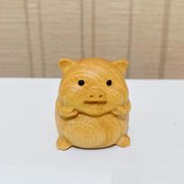 Rankų darbo Zodiako gyvūnų tuopos medžio drožiniai: Mielos biuro stalo gydomosios dovanos 4-5 cm orange