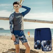 Men's Sun-protective Quick-drying Snorkeling, Slimming Beach Surfing, Long-sleeved Quick-drying Swimsuits. L white