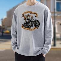 Šaunūs motociklų paveikslėliai Vyriški marškinėliai Ilgomis rankovėmis Apvalia kaklo iškirpte Laisvalaikio megztinis Vyriški drabužiai Dideli dydžiai 6XL