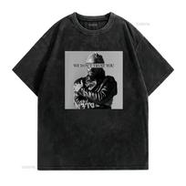 Future Marškinėliai Mes Tavimi Nepasitikime Raperis vintage Išplauti Streetwear Viršus Kasdieniam Dėvėjimui Laisvas Kvėpuojantis Šiek tiek Minkštas M gray