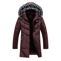 Žiemos parkas vyriška tvirta striukė stora šilta paltai su ilga gobtuvu striukė kailinė apykaklė, atspari vėjui, paminkštintas madingas vyrų paltas XXXL
