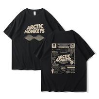„Arctic Monkeys“ įkvėpti marškinėliai – albumų sąrašas „Doodle Print“ vintažiniai marškinėliai Vyriški, moteriški „Hip Hop Punk“ trumpomis rankovėmis marškinėliai Gatvės drabužiai S gray