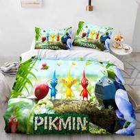 Animacinis žaidimas Pikmin patalynės komplektas Berniukams Mergaitėms Dvigulė Karalienės Dydžio Antklodės Užvalkalas Pagalvės Užvalkalas Lova Vaikams Suaugusiems Mada Namų Tekstilė 70x133cm 2pcs green