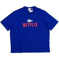 Lacoste Unisex Netflix laisvo kirpimo ekologiškos medvilnės marškinėliai TH7343-JQ0 (Dydis XXL) Unisex marškinėliai L blue