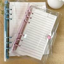 Korean Style Transparent A5 PVC Loose-Leaf Binder Planner with Detachable Candy Color 6-Hole Outer Shell gray