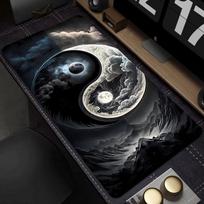 YinYang Style Mouse Pad Large Computer Office Game Table Mats XXL Rubber Antislip Gaming Keyboard Mousepads Long Desk Pads 800x300x2mm gray