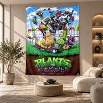 Decorative Tapestry,Plants vs. Zombies Printed Wall Art, Lightweight Wall Hanging For Bedroom Background 100cmx150cm white