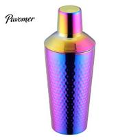 Durable Shaker Cup for Hot And Cold Drinks Hammered Cocktail Cup/Measuring Cup, Food Grade Stainless Steel Bartender Kit with Measuring Jigger Mixing A purple