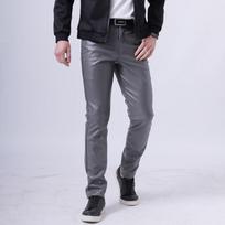Plonos odinės kelnės Vyriškos motokelnės pavasario vasara mados spalvos Elastinės Slim Fit PU kelnės Neperšlampamos vandeniui vyriškos apatinės 40 pilka spalva