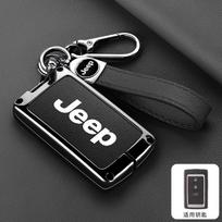 Skirta Jeep Metalo Odos Automobilio Nuotolinio Rakto Dėklas Dangtelis Korpusas Skirta Jeep Grand Cherokee Wagoneer Obsidian II 2021 2022 2023 Raktų Pakabukas A black