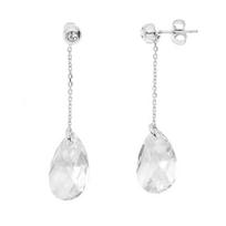 Earrings - LOVA LOLA VAN DER KEEN - Drop - SWAROVSKI Crystal - Solid 925 Sterling Silver - 2 Year Warranty white