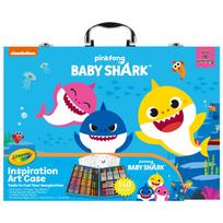 Crayola Baby Shark Įkvėpimo Meno Lagaminas Piešimo Rinkinys 140 Dalių 041148 Originalus Produktas yellow