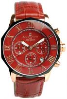 Salvatore Marra Red Chronograph 10 ATM Water Leather Perfect for Business and Formal Wear Men's Wristwatch, Resistant, Strap, brown
