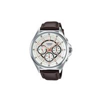 Casio STANDARD Series DRESS Series Waterproof Business Quartz Movement Leather Strap Japanese and Korean Watch Men's Watch White MTP-E303L-7AVDF balta