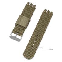 Nailoninis laikrodžio dirželis Swatch dirželiui, audinio drobės laikrodžio dirželis SWATCH 17mm 19mm 20mm laikrodžio dirželio priedai, keičiamas vyriškas dirželis 19mm&steel buckle brown