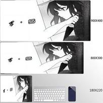 XXL Mouse Pad YUki Aim Gaming Speed Mouse Mat Game Premium Anime Girl Mousepad Professional E-Sports Gamer Desk Mat Keyboard Mat 30cmx80cm(11.8x31.5inch)
