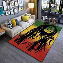 Reggae Style Portrait Carpet suitable as a non-slip mat for the living room or bedroom sofa 80x120cm( 31x47in) yellow