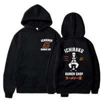 Anime Naruto Naruto Eats Ramen, Prints Perimeter Hooded Sweater For Men And Women 3XL juoda