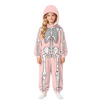 Big Kids Halloween Skeleton Hooded Costume for Boys Girls with Scythe 150 balta