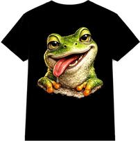 Funny Frog T Shirt Smiling Animal Graphic Tee Casual Everyday Fun Top 5XL brown