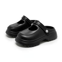 EVA Women Slippers Summer Slides Round Toe Platform Sandals Fashion Mules Solid Color Ladies Shoes Outdoor Non-slip Pantuflas EUR 35 juoda