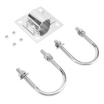 Satellite Dish Pole Mount Adapter Stainless Steel TV Satellite Antennae U Bolt Clamp Kit for white