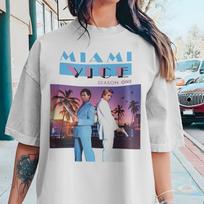 Miami Vice V15 Marškinėliai Vintage 8 spalvos Vyriški Marškinėliai DTG Skaitmeninė Spauda DYDŽIAI S M L XL 2XL 3XL 4XL 5XL L gray